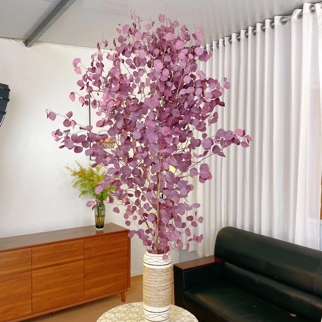 AAA级紫色桌面苹果尤加利叶长期摆放高端家具软装鲜花