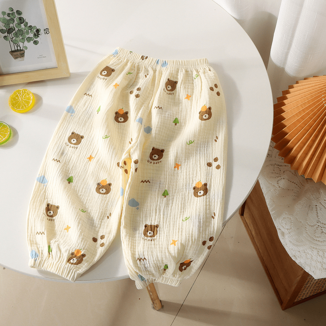 宝宝米色橙子小棕熊卡通灯笼裤