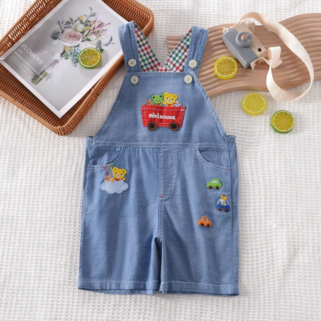 701宝宝小熊汽车牛仔背带裤