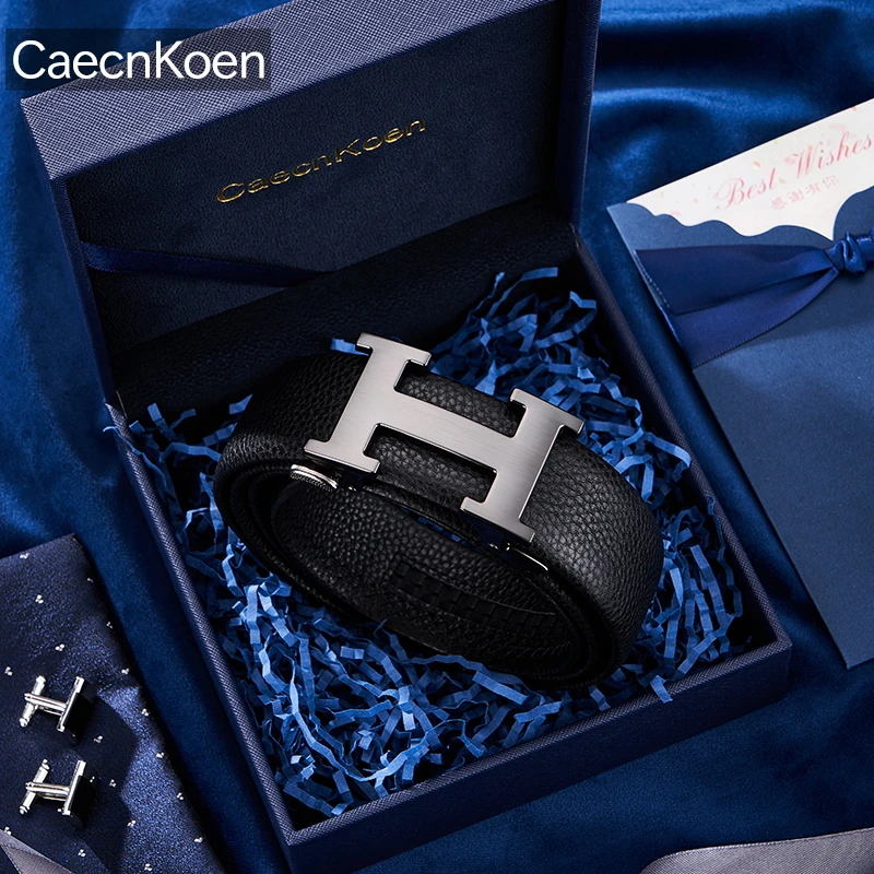 CaecnKoen轻奢休闲头层牛皮男士皮带经典商务年轻人时尚真皮腰带