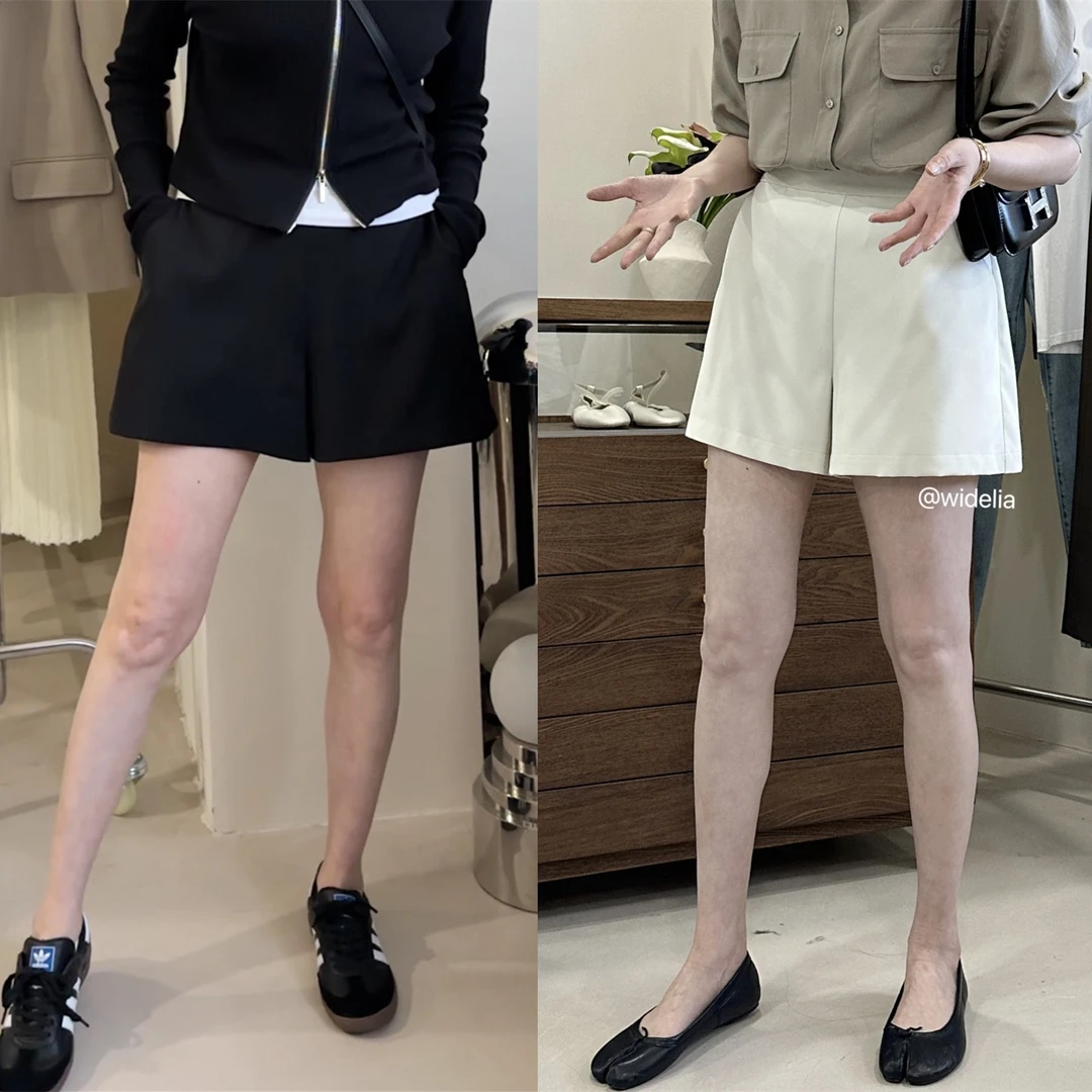 widelia夏季西装短裤7063百搭显高显瘦显腿长A字阔腿裤女垂感西裤