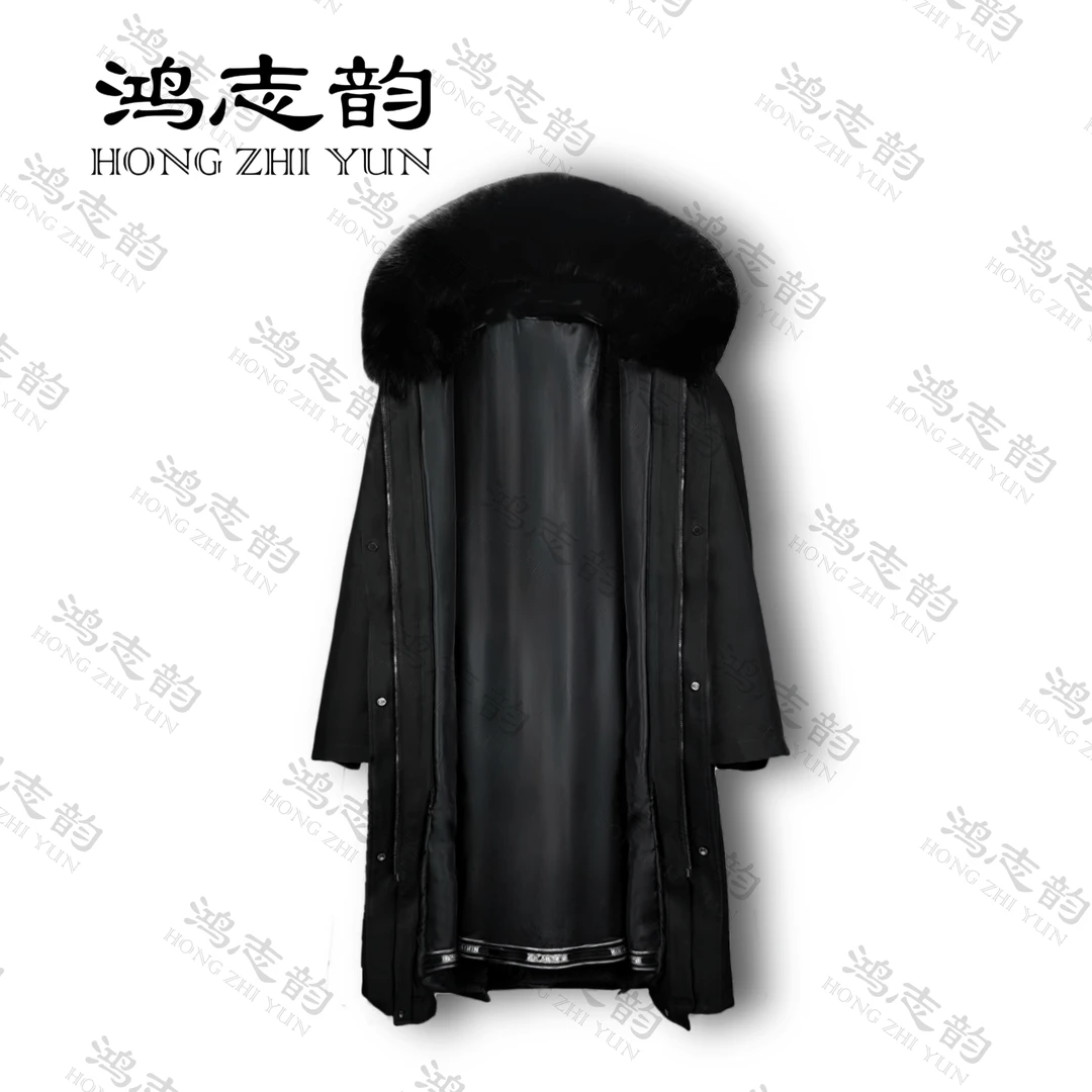 鸿志韵【门店款-抗极寒】兔毛内胆狐狸毛领派克服加厚冬季大衣女款