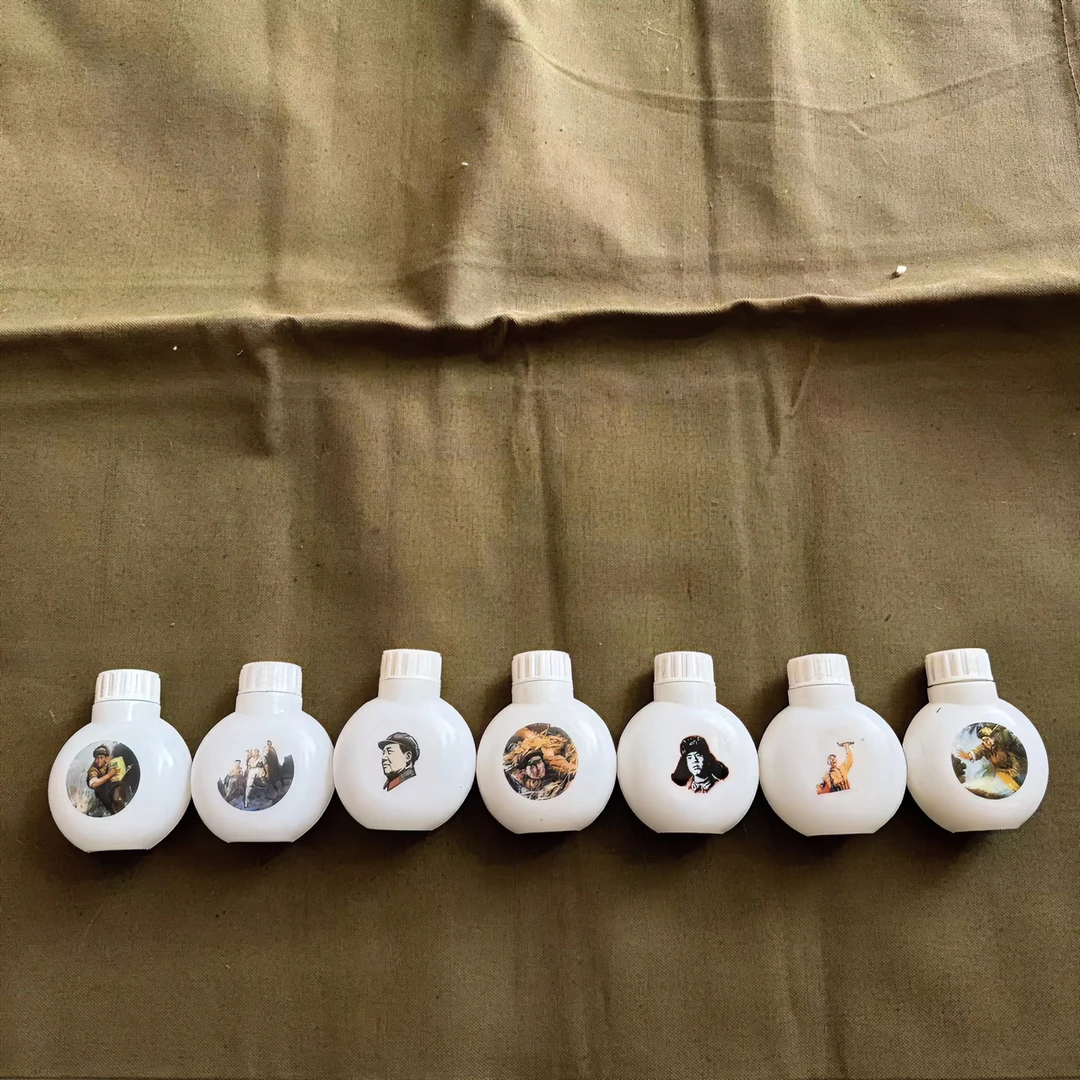 小武军旅优选精美小油壶老式80年代白色五星小油壶鼻烟壶调料小壶