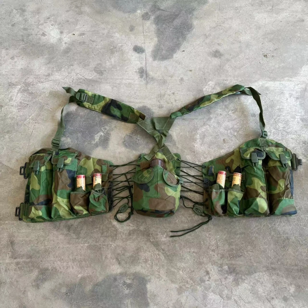 正品老货库存多功能战术背心老式大花收纳袋1990年代杂物包户外