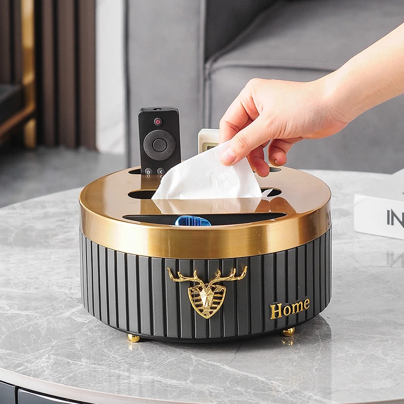 北欧风格多功能纸巾盒抽纸盒轻奢收纳家用轻奢客厅纸巾盒