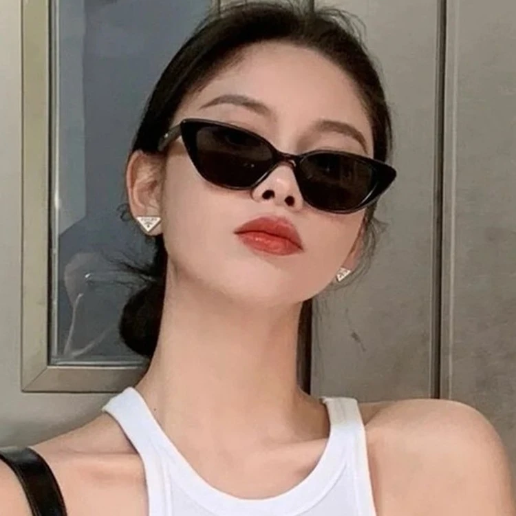 猫眼复古小框墨镜女Y2K辣妹眼镜欧美ins防紫外线近视太阳镜男女潮