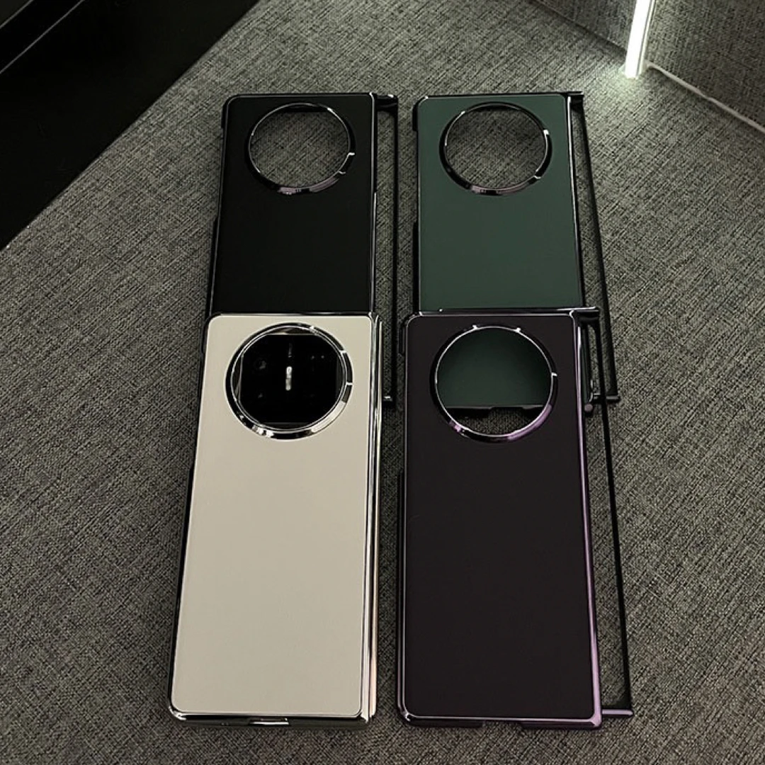 适用华为matex5手机壳简约奢华电镀素皮新款折叠屏高档网红商务壳