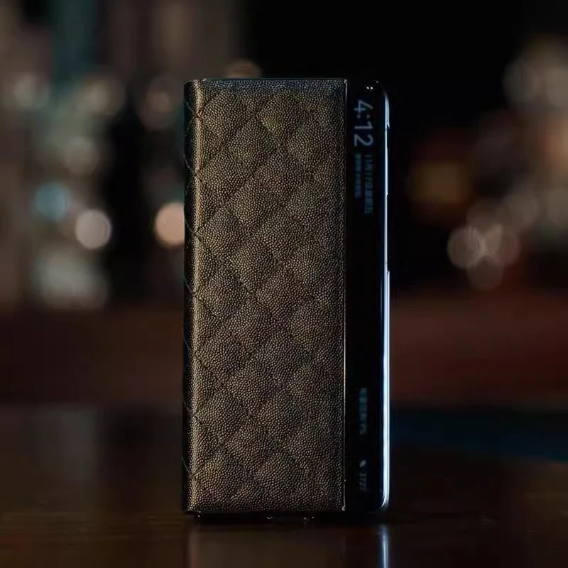 适用华为matex5手机壳折叠屏新款真皮磁吸高档全包智能视窗皮套男