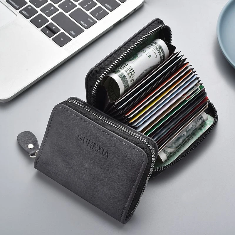 新款复古卡包男士卡位大容量身份证防盗刷银行卡防消磁多功能钱包