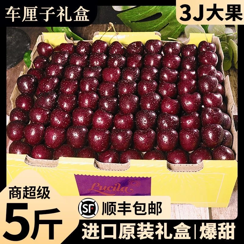 【次日达】车厘子智利进口黑珍珠桑提娜礼盒装J-4J孕妇水果顺丰包邮