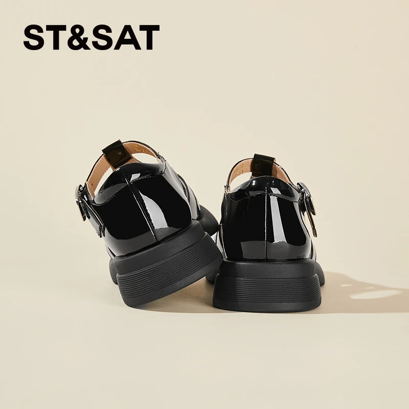 星期六厚底玛丽珍鞋女单鞋2025新款真皮百搭小众冬季配裙子潮鞋女