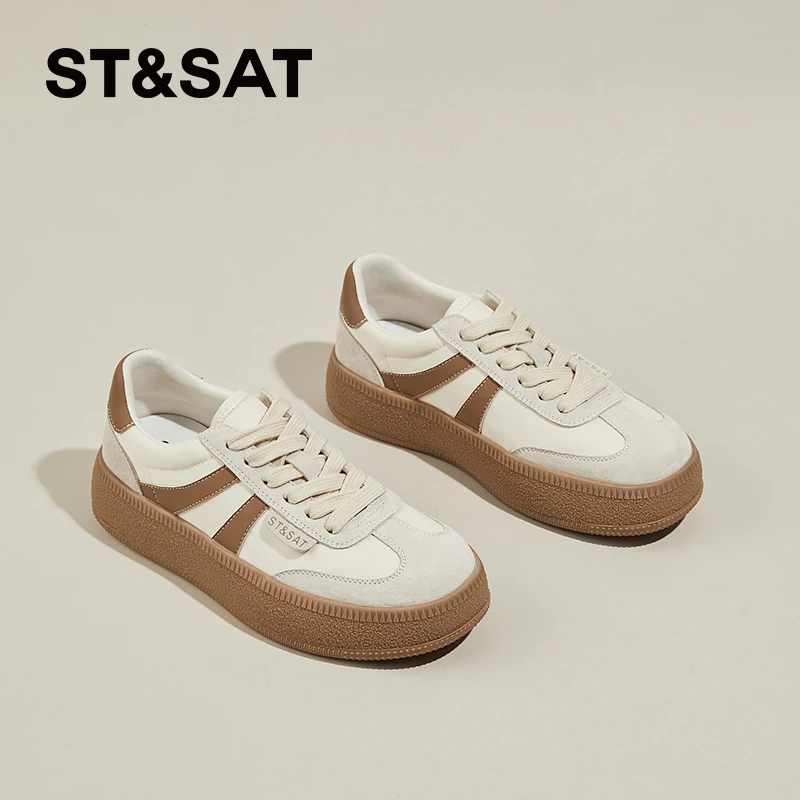 星期六复古休闲鞋女德训鞋2025新款冬季鞋子冬季女鞋运动阿甘板鞋