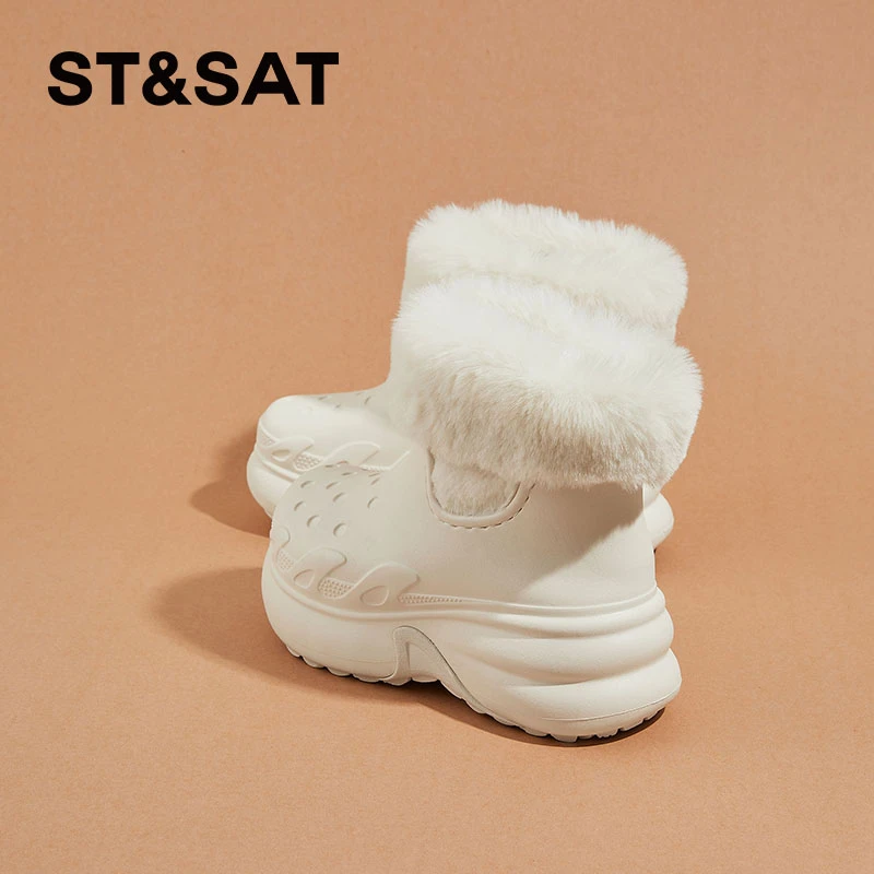 星期六冬季增高7.2cm加绒加厚保暖短靴2024明星同款鞋女款雪地靴