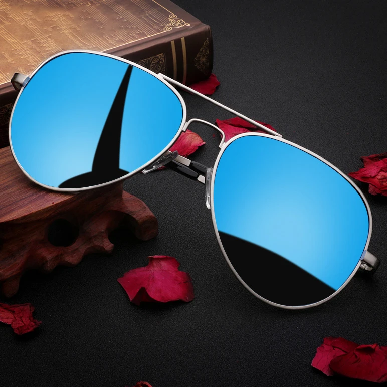 男士墨镜开车驾驶偏光眼镜飞行员炫彩防紫外线遮阳强光飞行员墨镜
