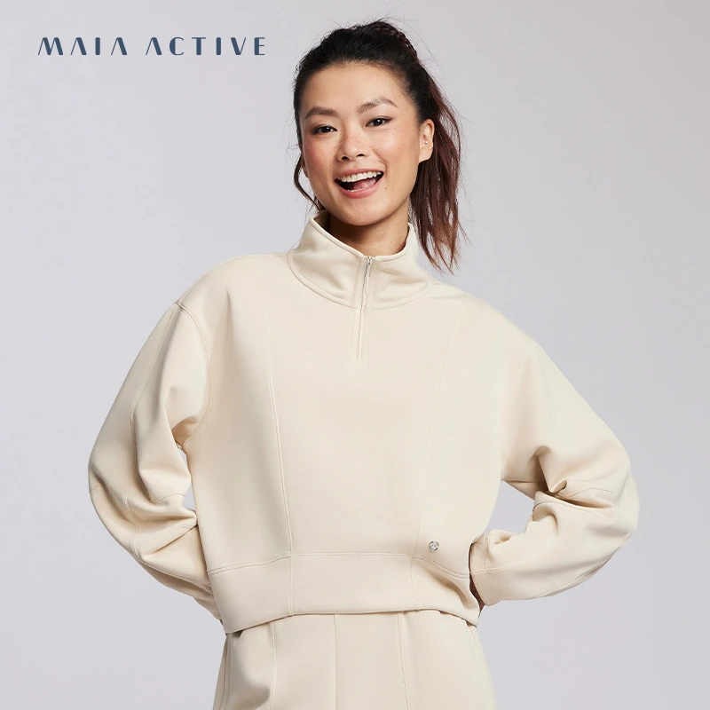 MAIA EVERYDAY 空气层柔顺小高领半拉链运动卫衣 241SW013