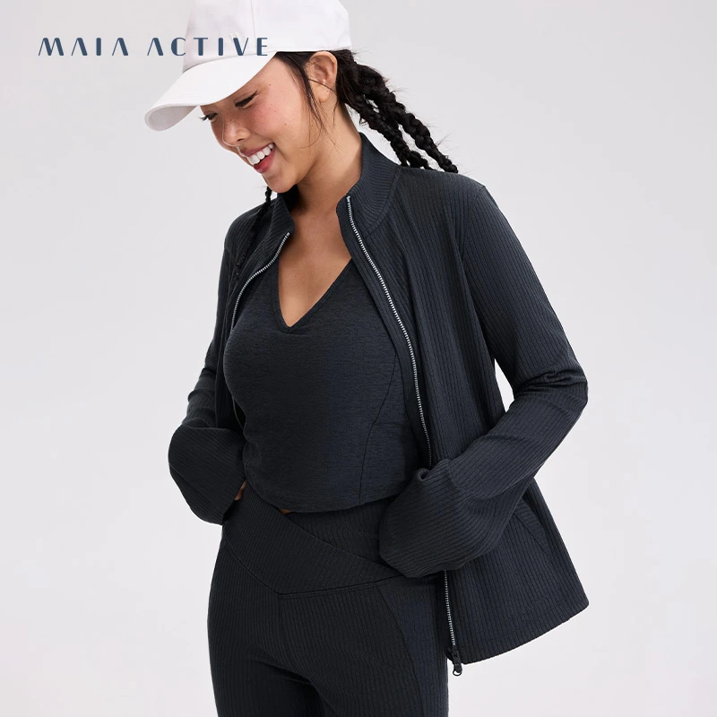 【静姐专属】MAIA高领柔软磨毛坑条肌理喇叭袖上衣外套夹克242JK026