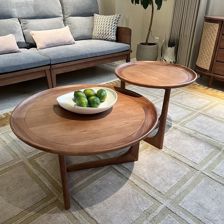 「月满圆几」侘寂风北美全实木白蜡木简约客厅边几家用