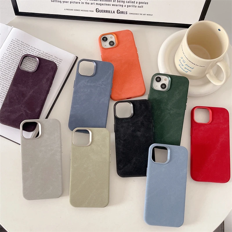 法兰绒适用冬季苹果15promax纤维布磁吸手机壳iPhone14全包保护套