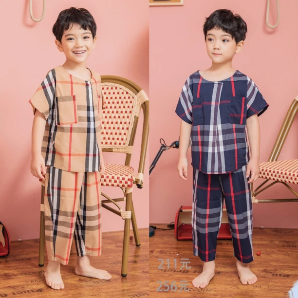 【偏大一码】格子 小丫家家居服 100%人棉