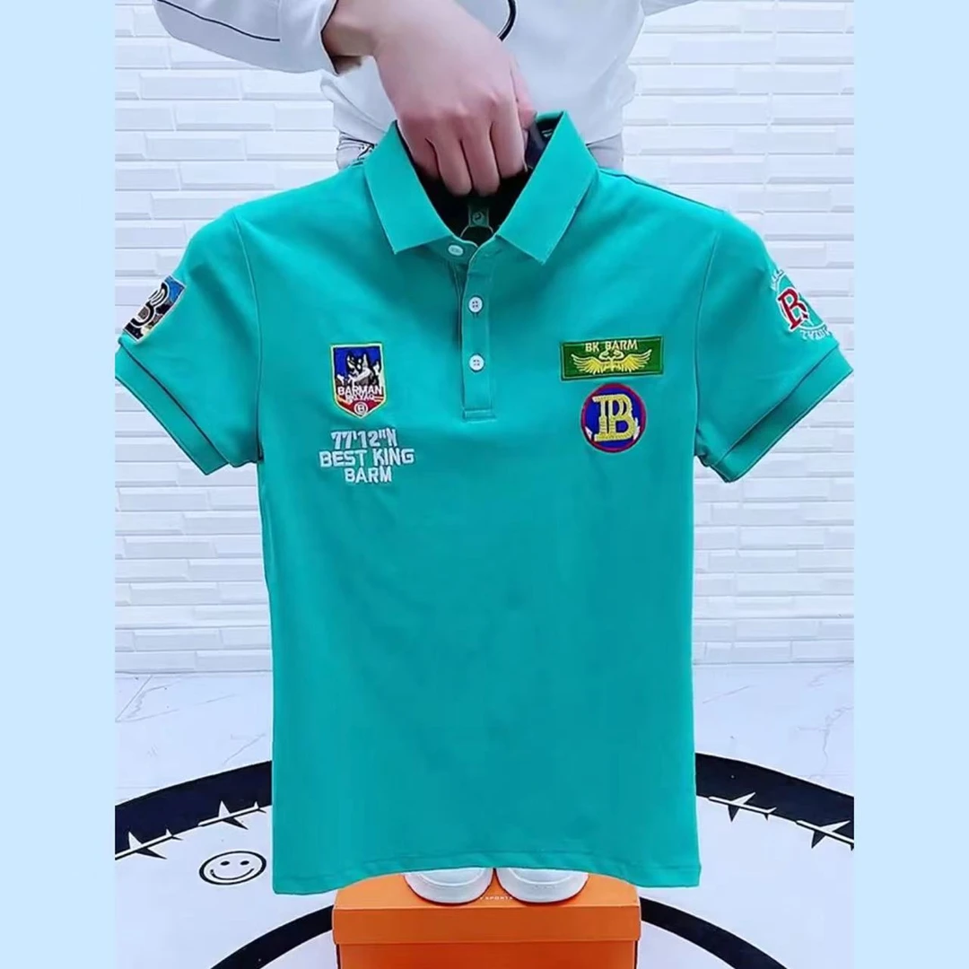 2025时尚高品质百搭男士青年Polo衫夏季新款韩版帅气刺绣贴标短袖