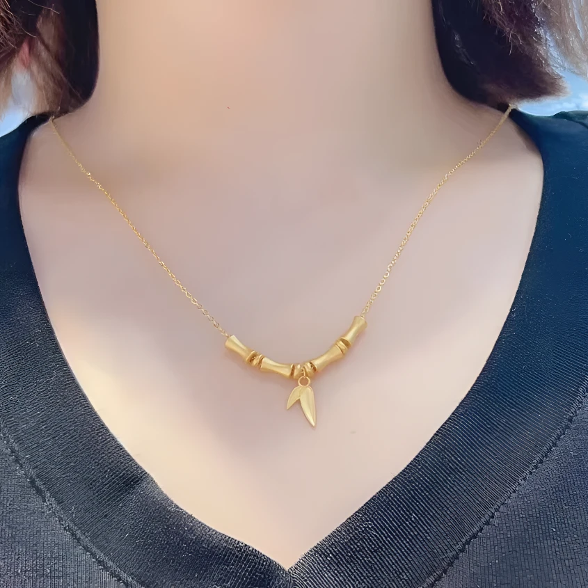 尚金珠宝/999足金/5G竹节套链/按克计费/金重6.15g