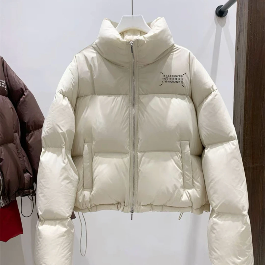 TY-【天邑严选】百搭休闲字母羽绒服女短款宽松面包服外套ER231232