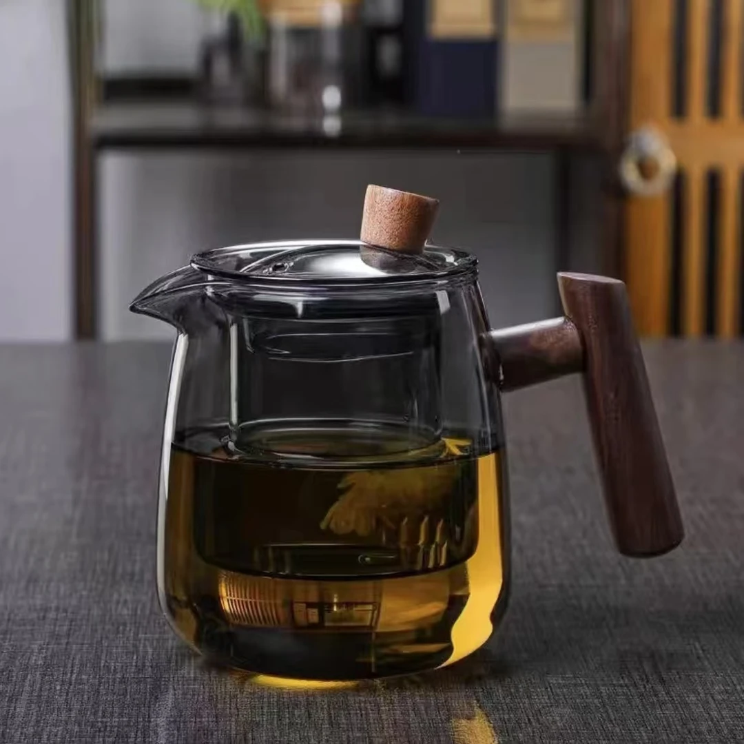 企鹅壶家用过滤加厚日式耐热沏茶木把