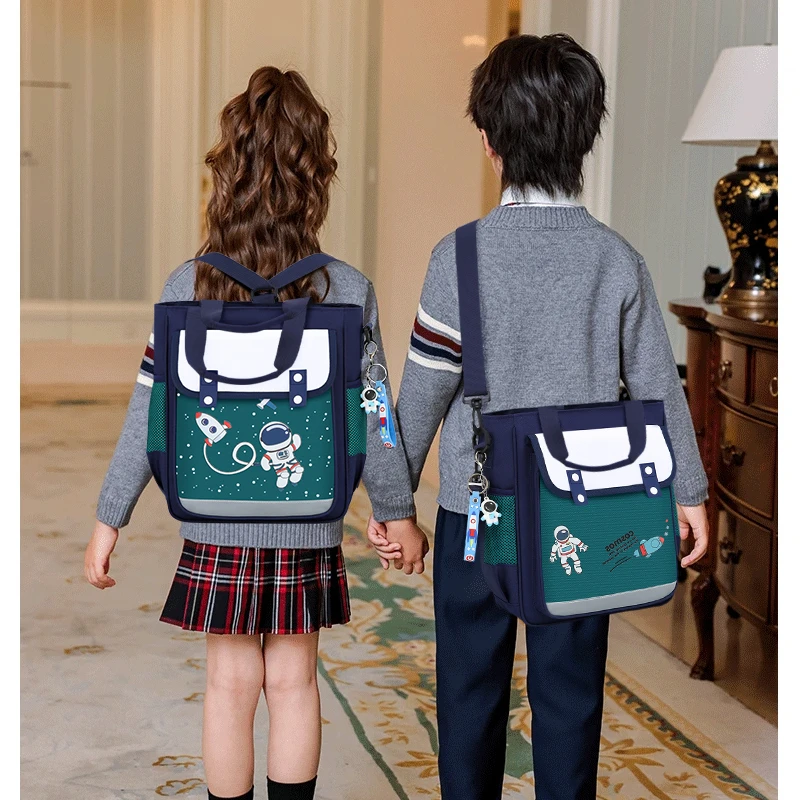 大容量补课包新款小学生牛津布课外斜挎包初中生卡通儿童学习书包