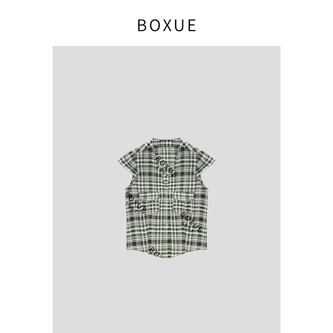 BOXUE “流绪” 2025夏季新款设计师格子 外套#240520W73
