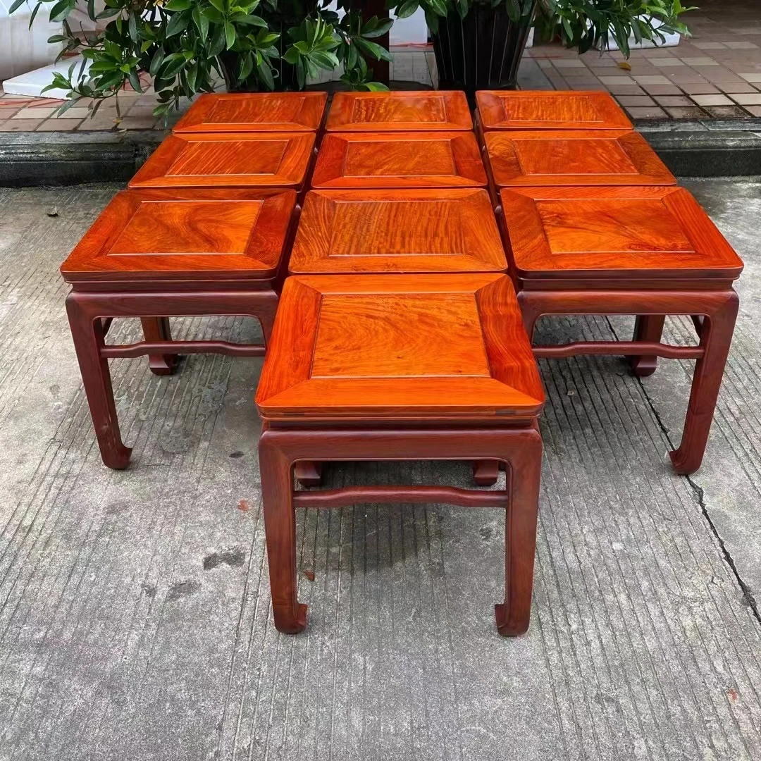 家具缅甸花梨马蹄凳