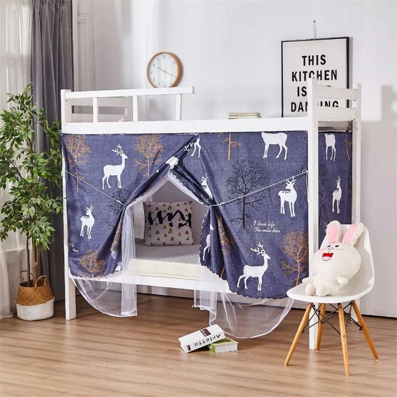 蚊帐床帘一体式学生宿舍上下床通用寝室上铺下铺0.9m/1.2米防尘顶