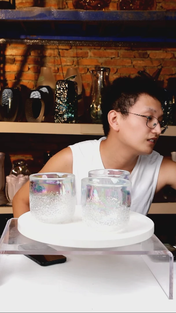 【闪购商品】出口琉璃花瓶摆件炫彩3个高度10