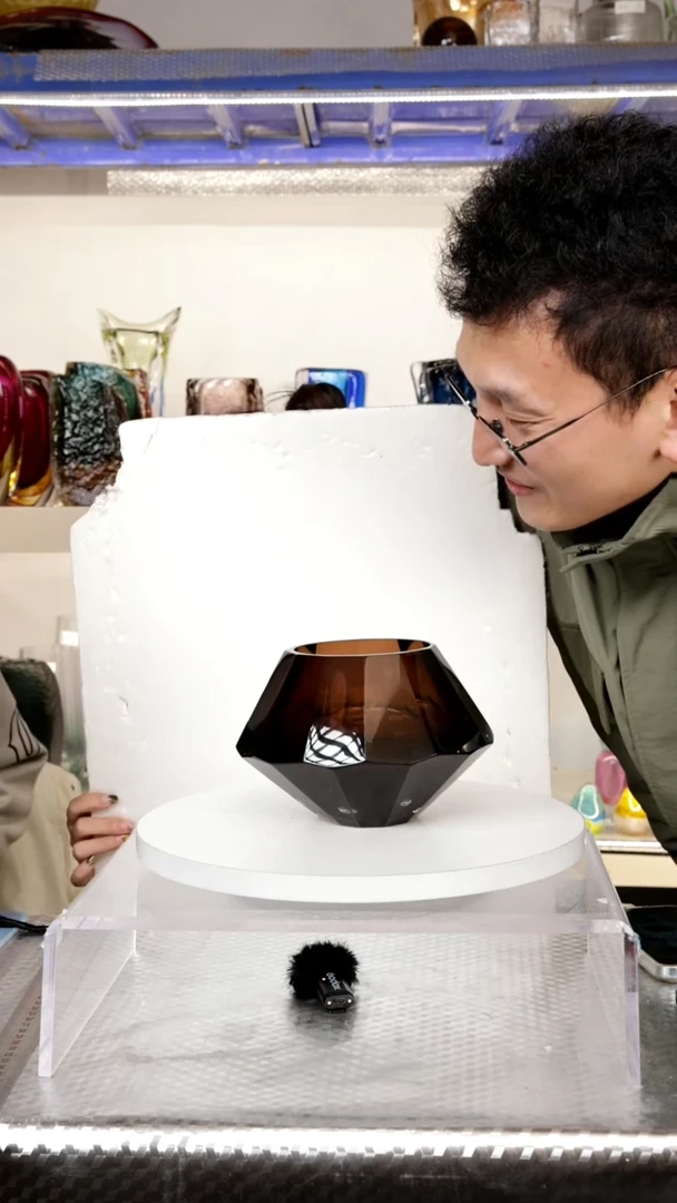 【闪购商品】高12精品琉璃花瓶摆件正常手工痕迹