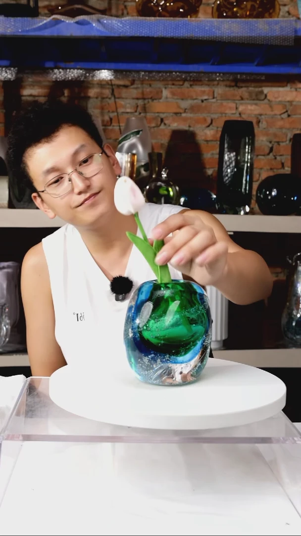 【闪购商品】微瑕出口琉璃花瓶摆件