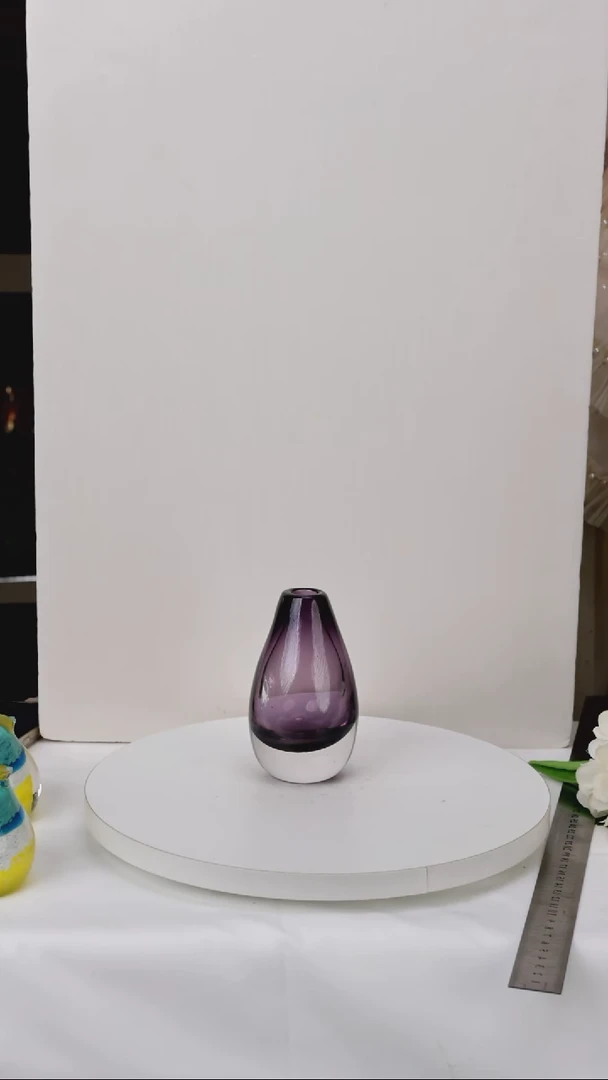 【闪购商品】出口琉璃花瓶摆件紫色香薰瓶高12