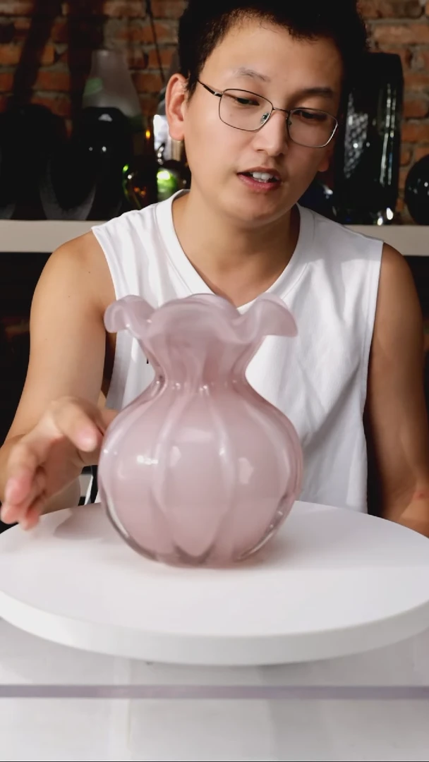 【闪购商品】粉色福袋出口琉璃花瓶摆件