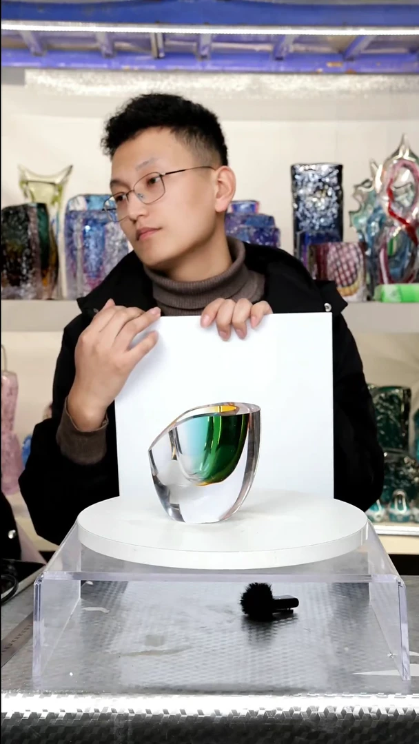 【闪购商品】【幻彩琉璃】高11精品摆件正常手工痕迹