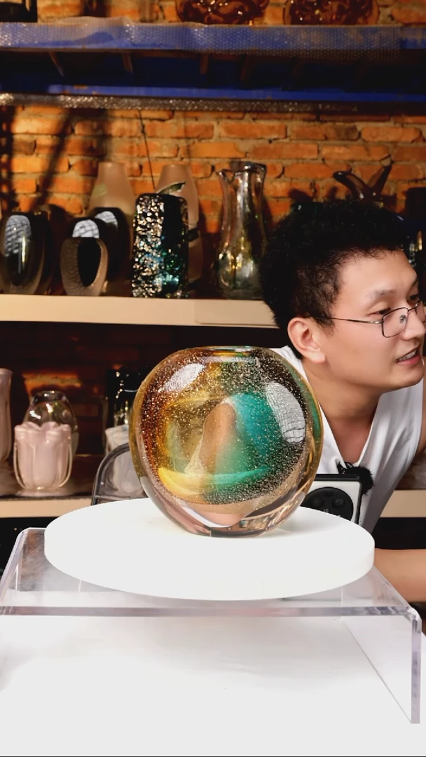 【闪购商品】出口琉璃花瓶摆件高17