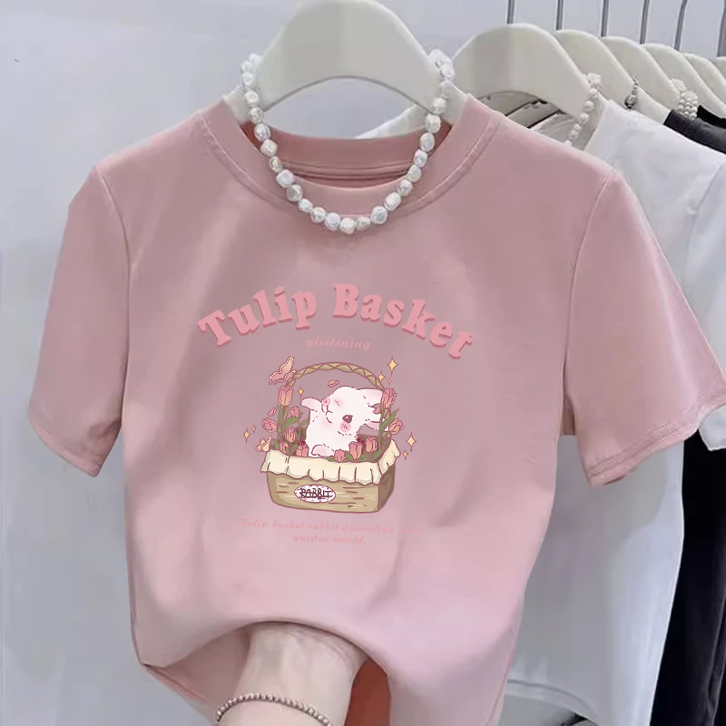 2025新款美式别致正肩短袖T恤女夏韩版设计感百搭显瘦灰色上衣潮