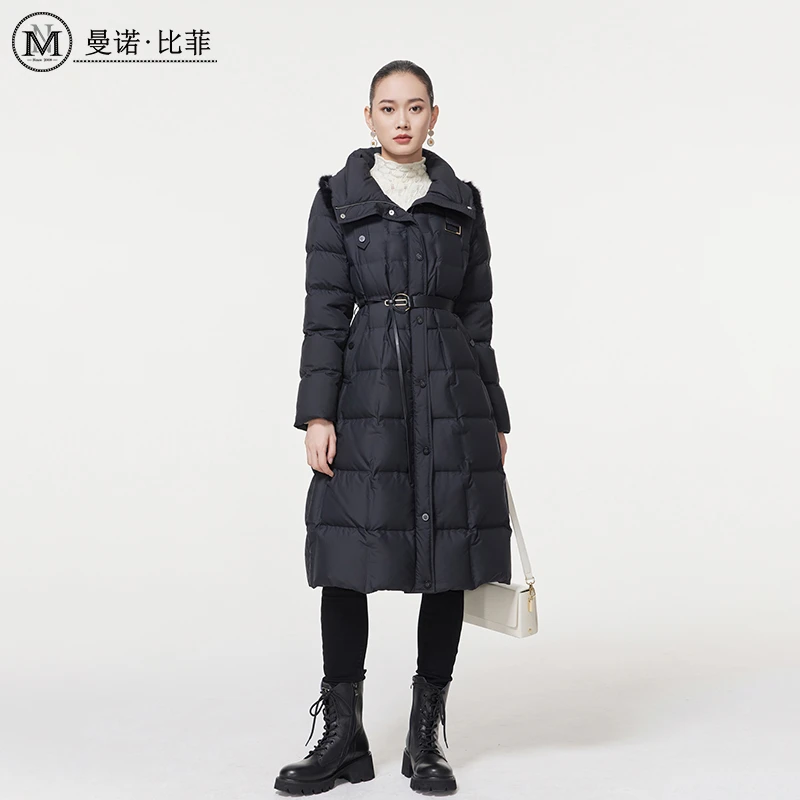 【诗语专属】曼诺比菲高级感收腰长款羽绒外套MEDI145097
