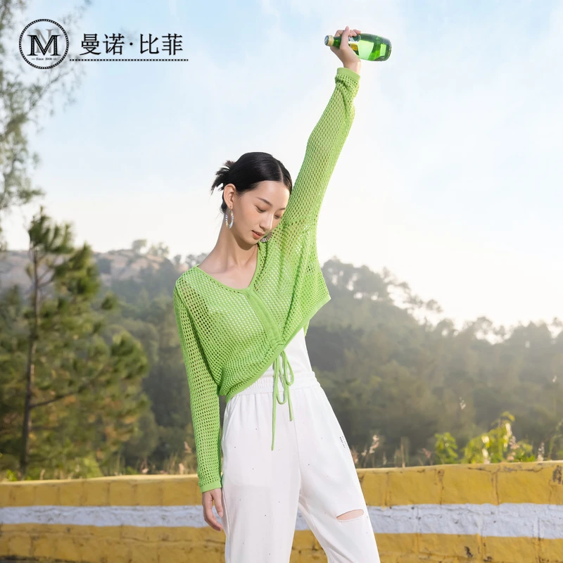 【白姐福利】「」浪漫度假镂空抽绳毛织T恤MECM122037