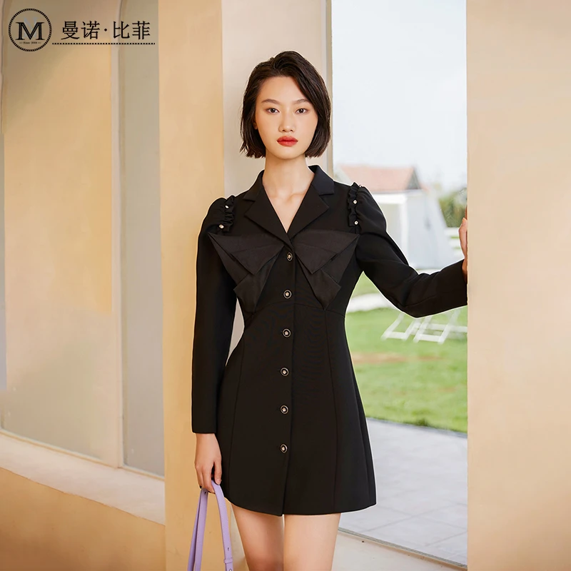 【小余专属】曼诺比菲摩登职场西装连衣裙MEKL112066