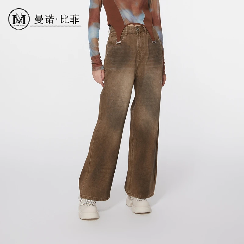 【夏夏优选】设计感时髦显瘦直筒牛仔裤MERK171330