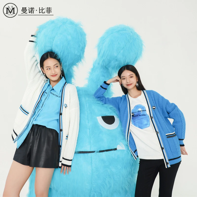 复古设计感针织开衫MEBM135136