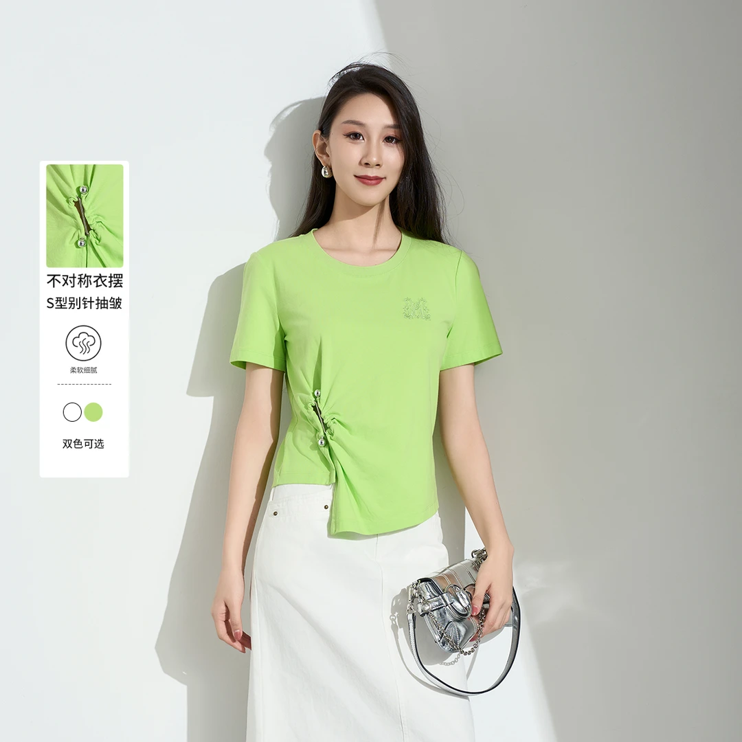 【丽公主】曼诺比菲侧开叉个性短袖T恤MEBT124109