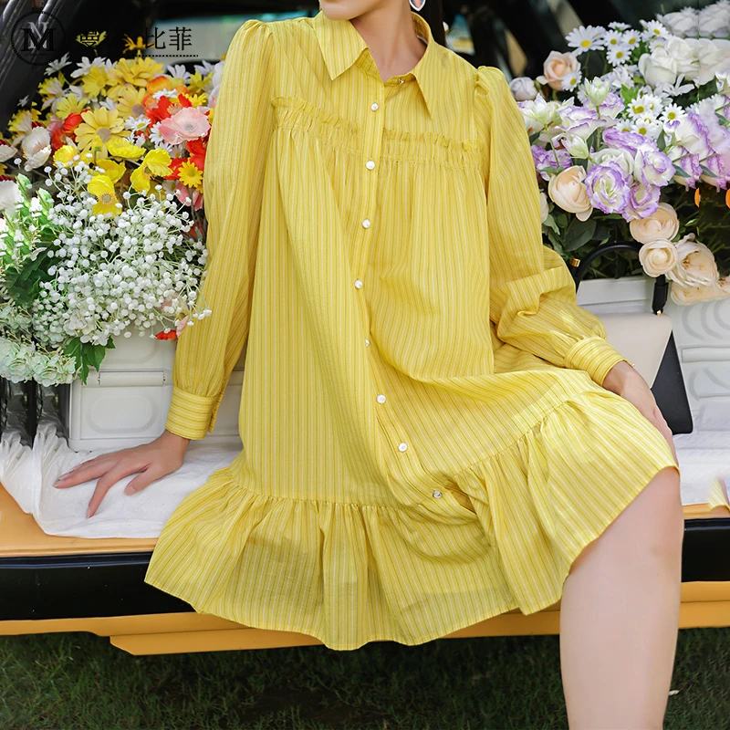 【艾美甄选】登职场系列衬衣领连衣裙MEEL115143