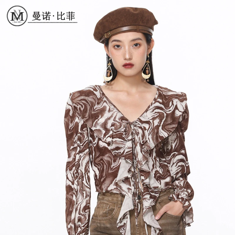 【丫头baby专属】「曼诺比菲」设计感收腰显瘦针织衫上衣MEIT171331