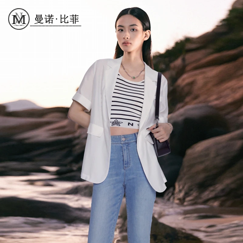 【小余专属】曼诺比菲气质夏季轻薄西装外套MEBG124159