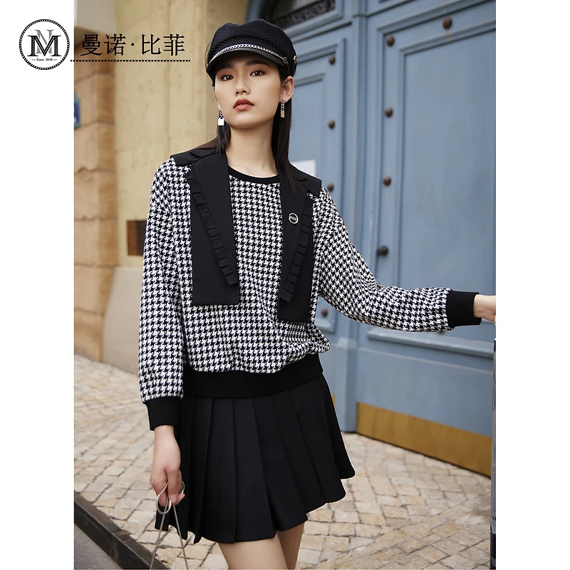 【丽公主】曼诺比菲设计感宽松圆领卫衣MCHT135130