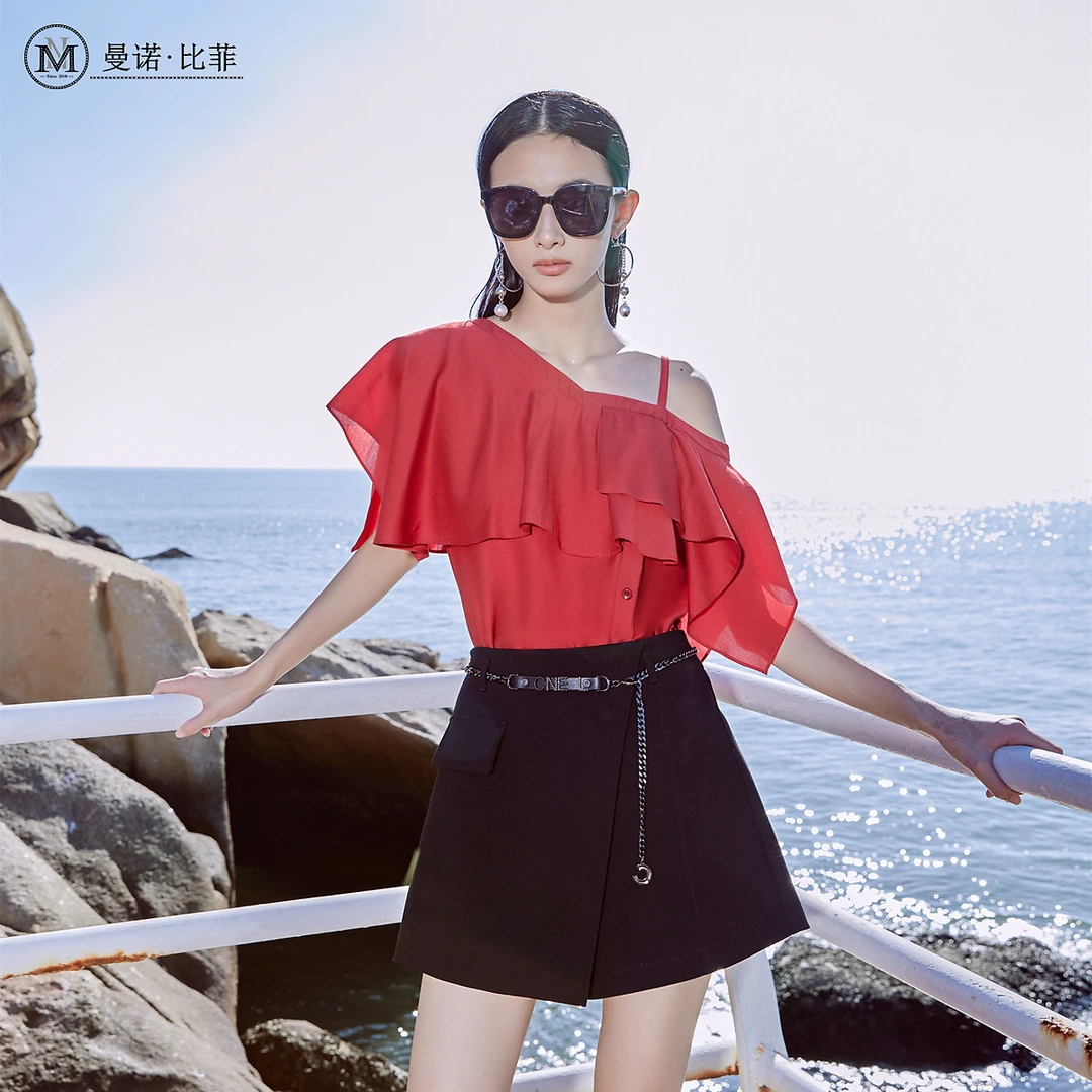 【高高甄选】个性优雅上衣半吊带MEHS123067